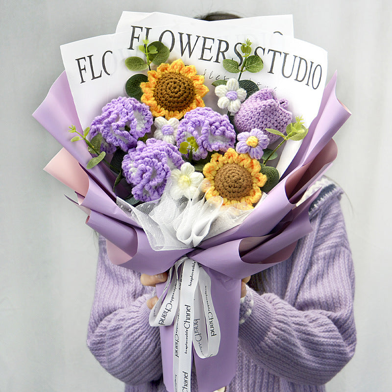 Knitted large bouquet