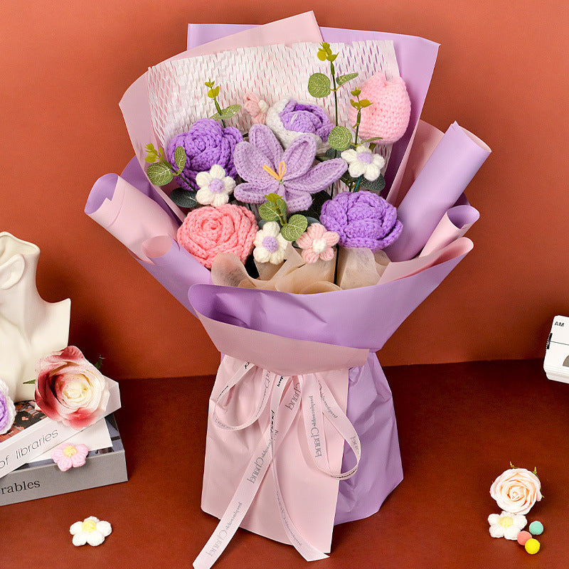 Knitted large bouquet