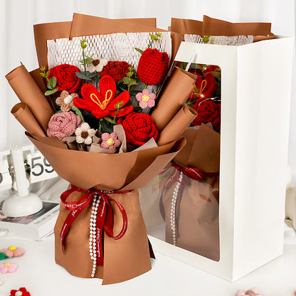 Knitted large bouquet