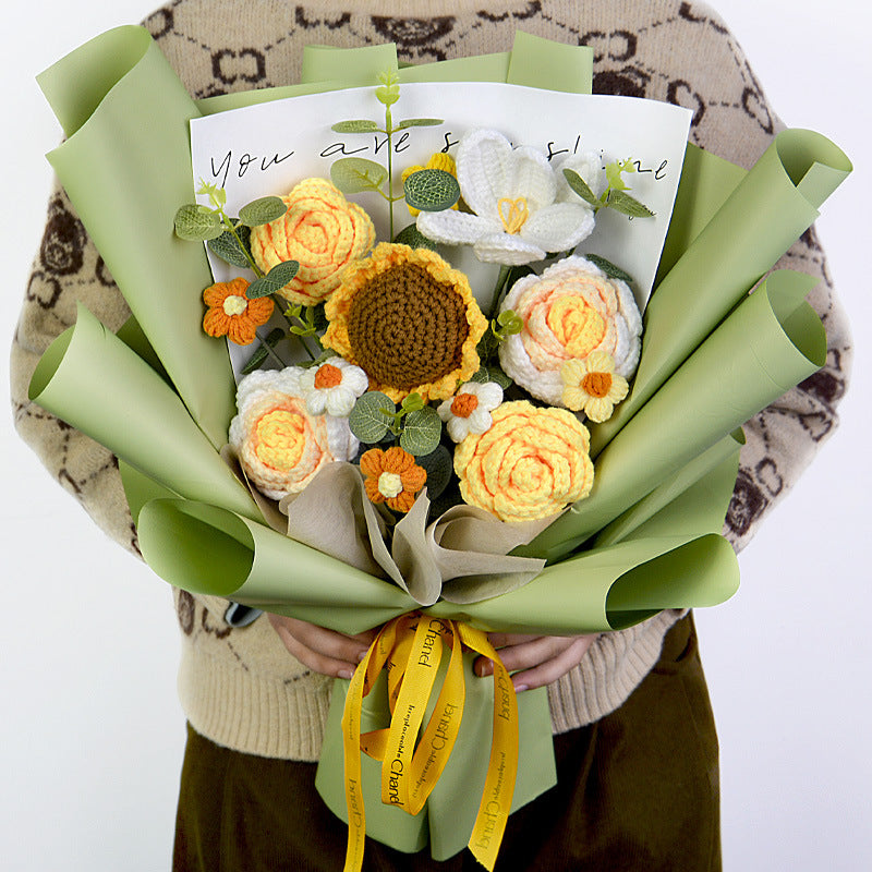 Knitted large bouquet
