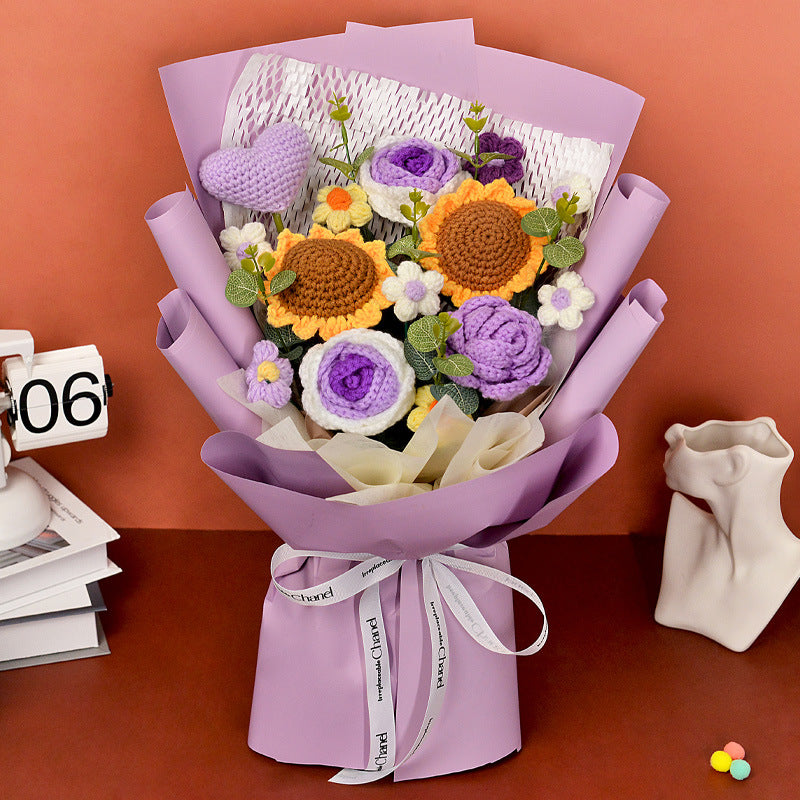 Knitted large bouquet