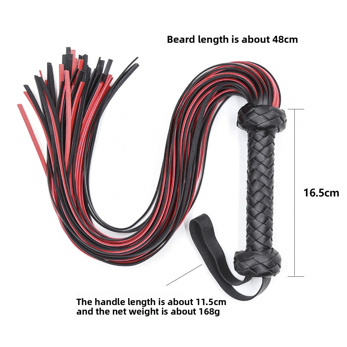 Knitted leather whip