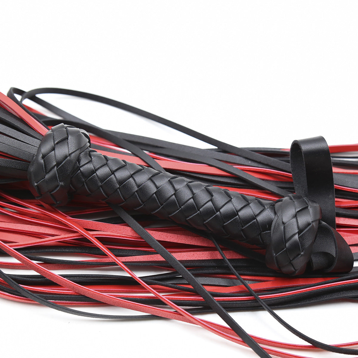 Knitted leather whip