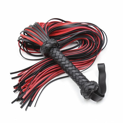 Knitted leather whip