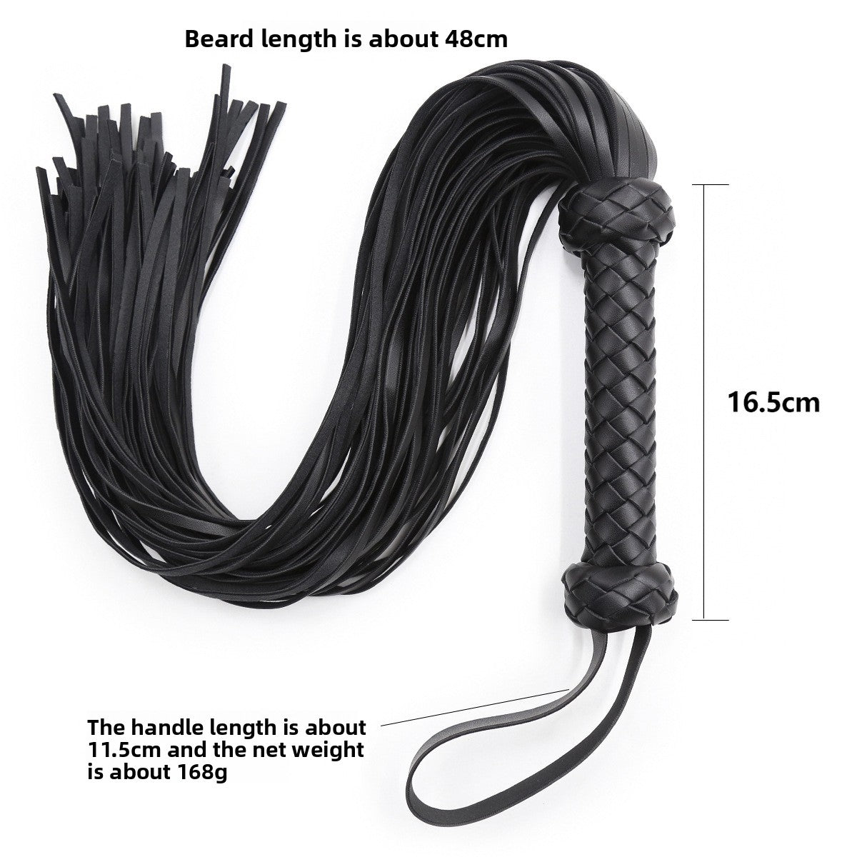 Knitted leather whip