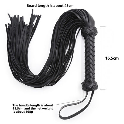 Knitted leather whip