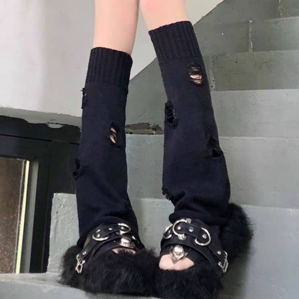 Knitted Leg Warmers with Various Patterns