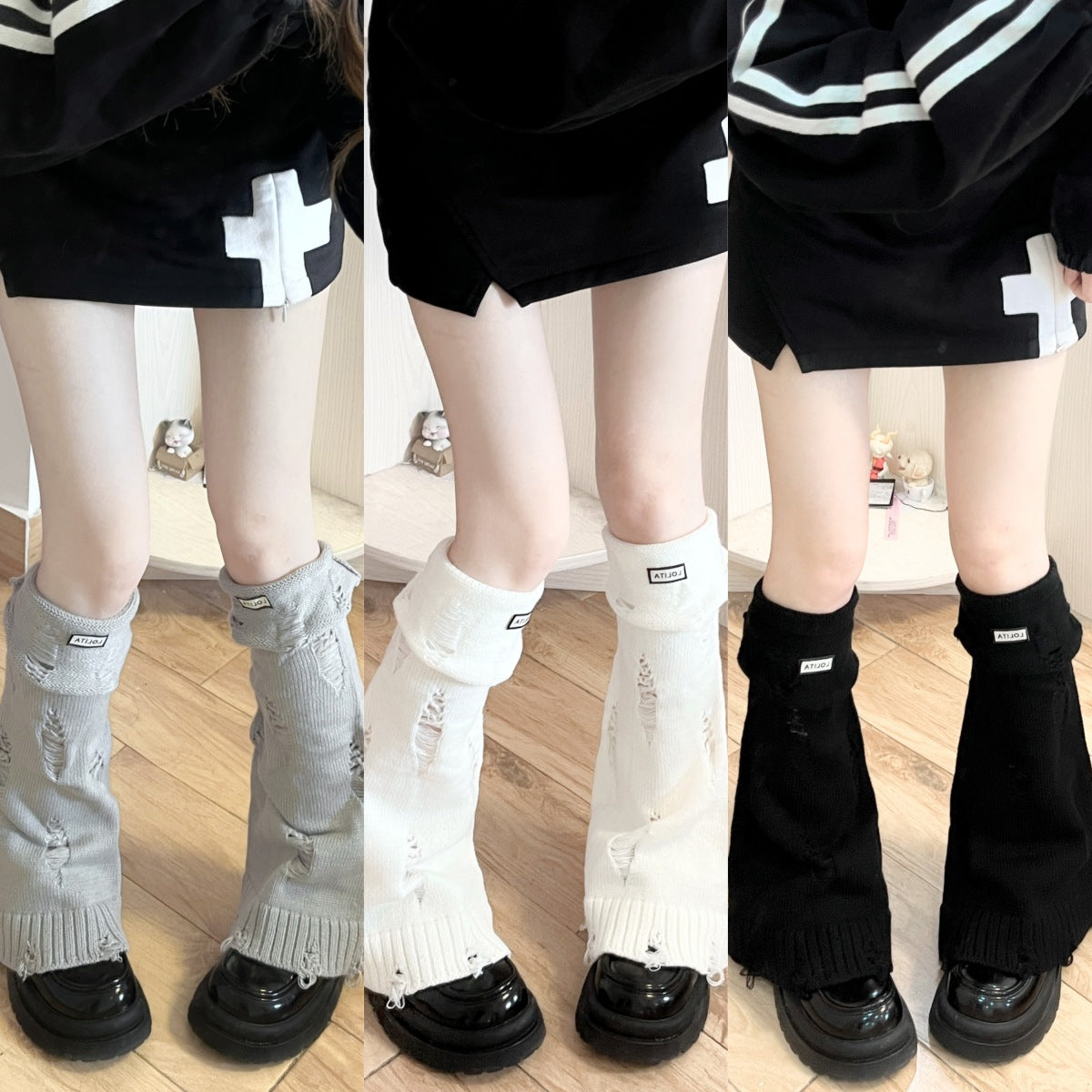 Knitted Leg Warmers with Various Patterns