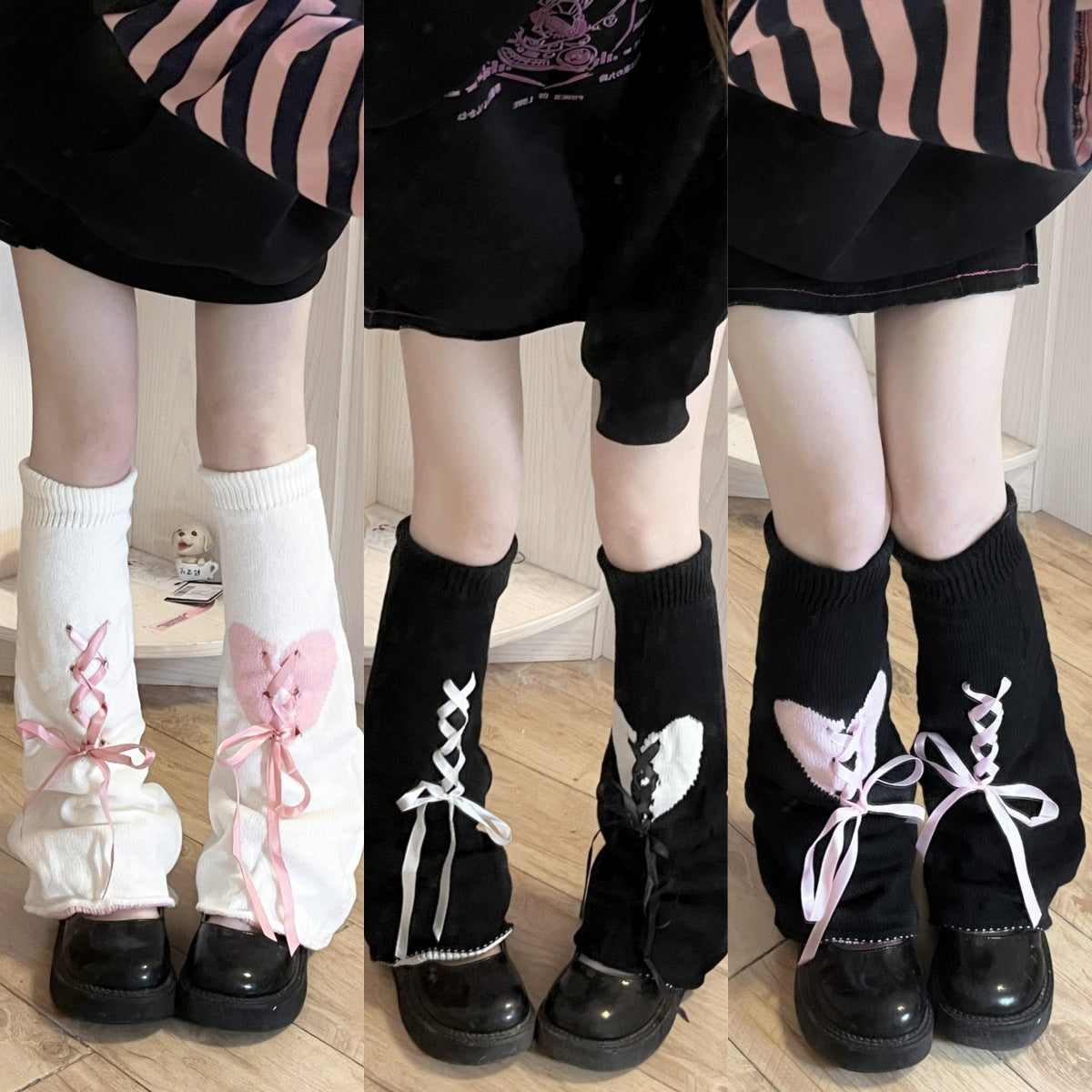 Knitted Leg Warmers with Various Patterns