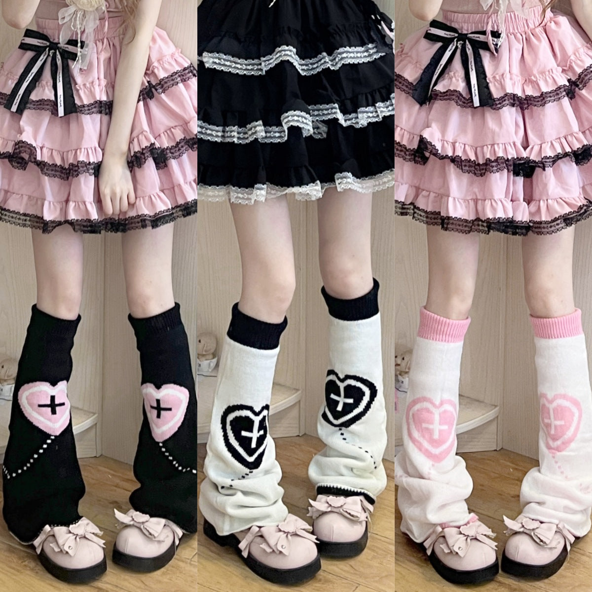 Knitted Leg Warmers with Various Patterns