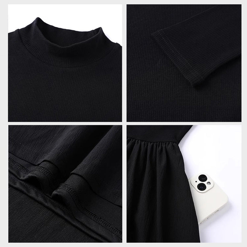 Knitted long-sleeved dress