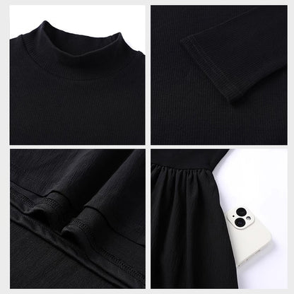 Knitted long-sleeved dress