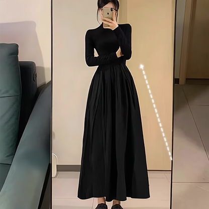 Knitted long-sleeved dress
