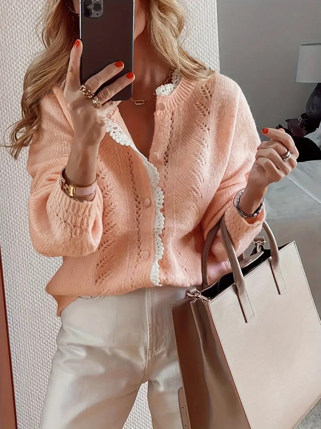 Knitted long-sleeved sweater