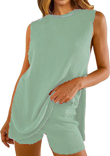 Knitted loose-sleeved casual pullover set for women