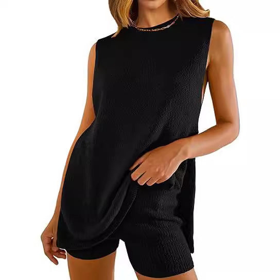 Knitted loose-sleeved casual pullover set for women