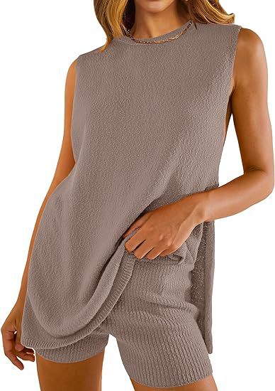 Knitted loose-sleeved casual pullover set for women