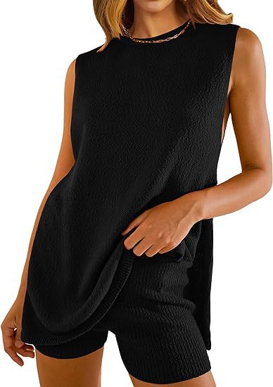 Knitted loose-sleeved casual pullover set for women