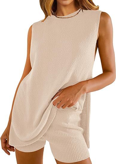 Knitted loose-sleeved casual pullover set for women