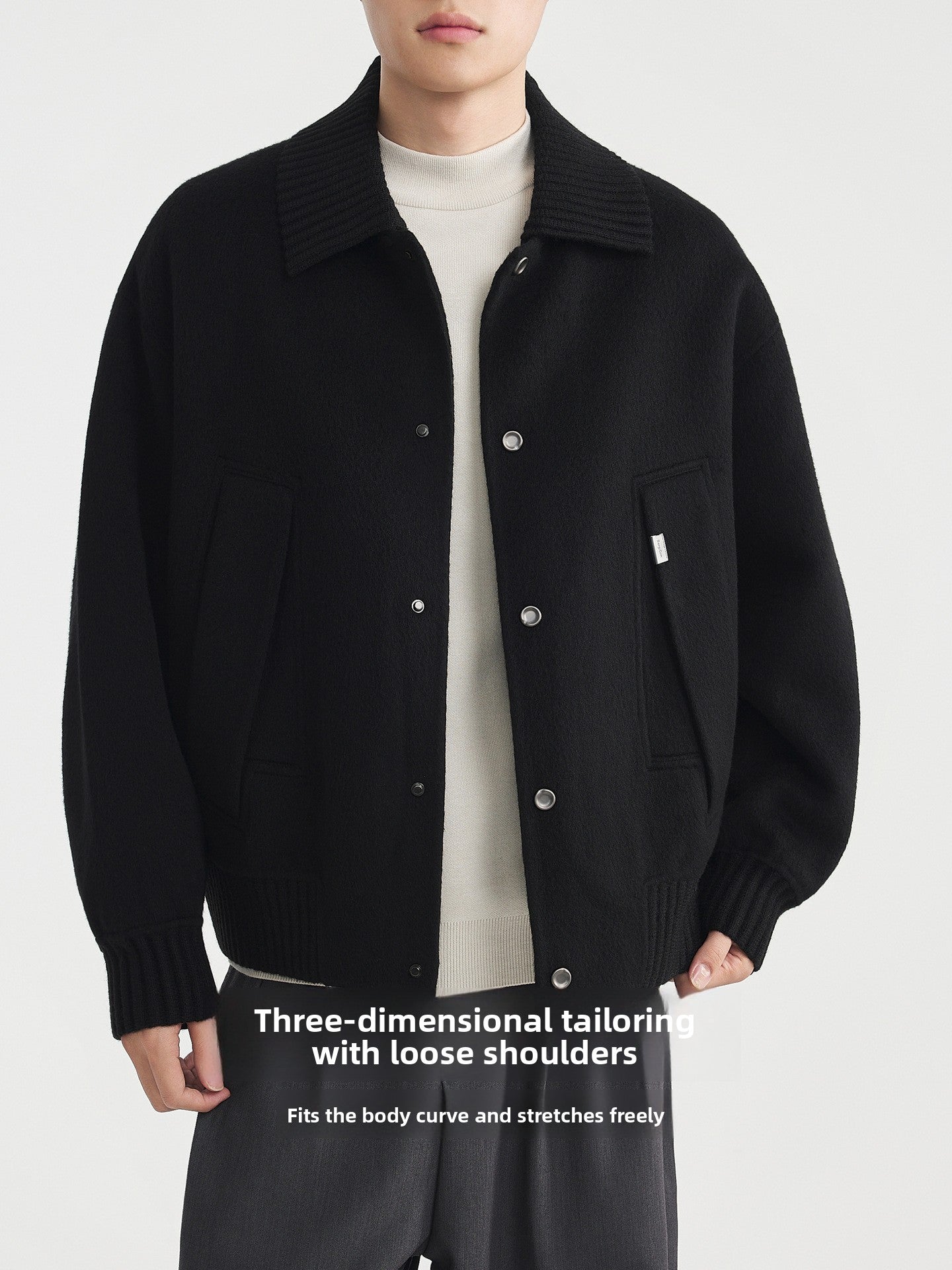 Knitted patchwork coat