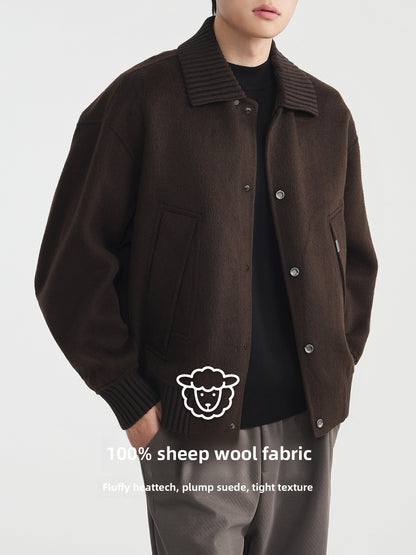 Knitted patchwork coat