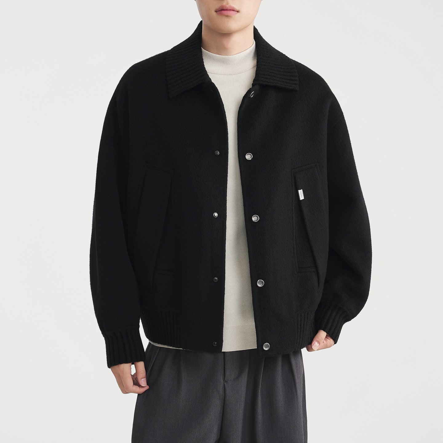 Knitted patchwork coat
