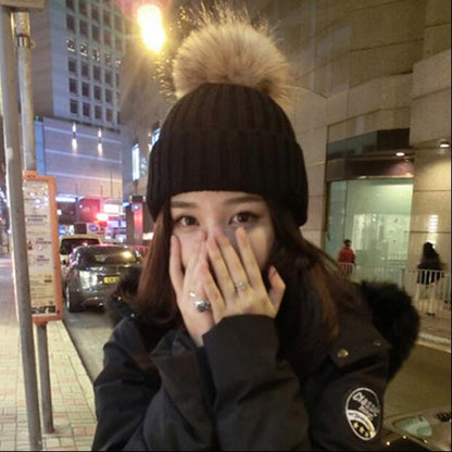 Knitted pullover wool hat