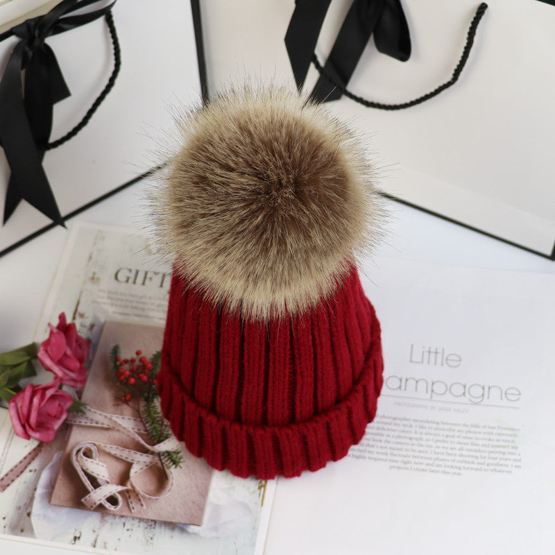 Knitted pullover wool hat
