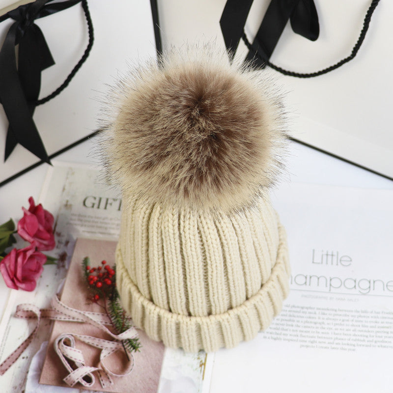 Knitted pullover wool hat