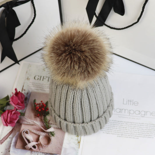 Knitted pullover wool hat