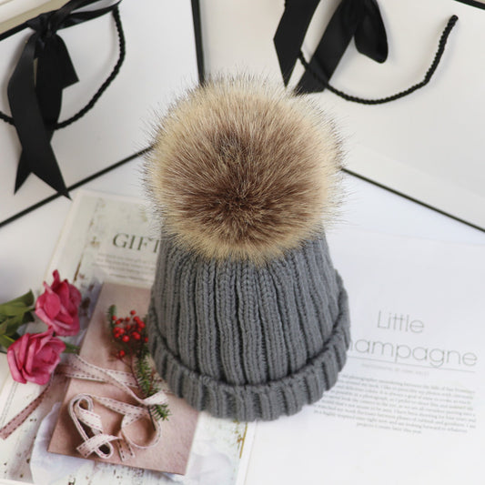 Knitted pullover wool hat