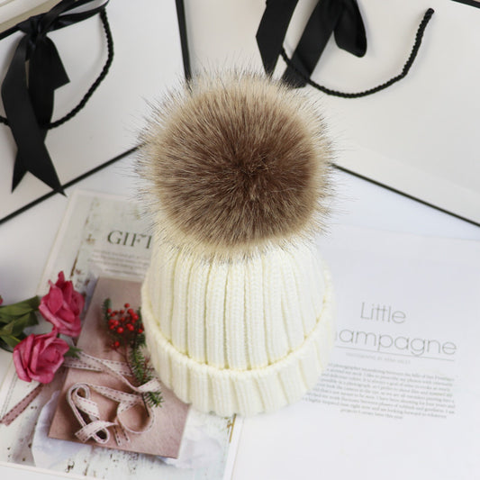 Knitted pullover wool hat