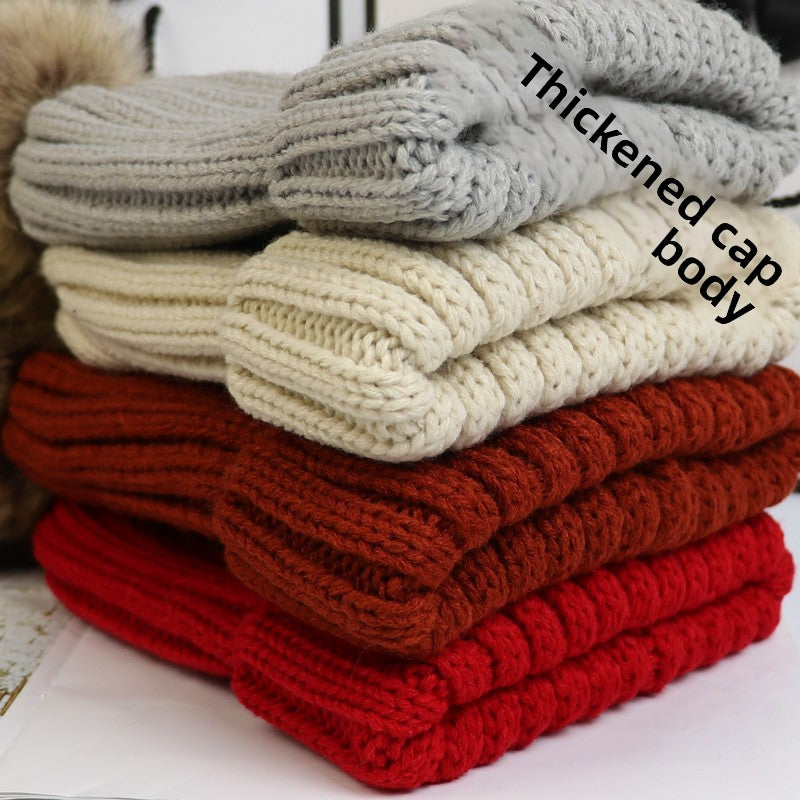 Knitted pullover wool hat