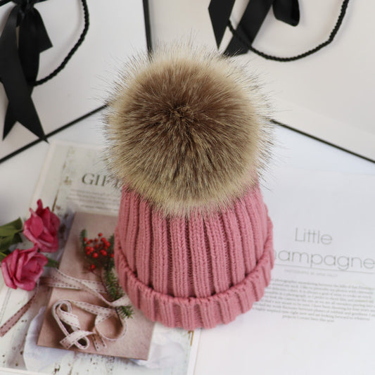 Knitted pullover wool hat