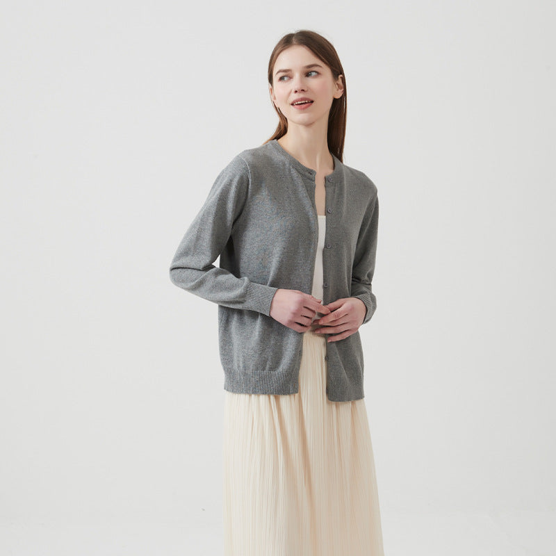 Knitted pure cotton cardigan
