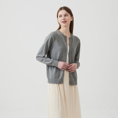 Knitted pure cotton cardigan