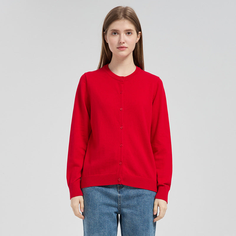 Knitted pure cotton cardigan