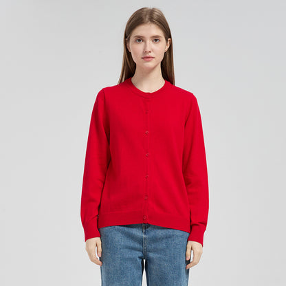 Knitted pure cotton cardigan
