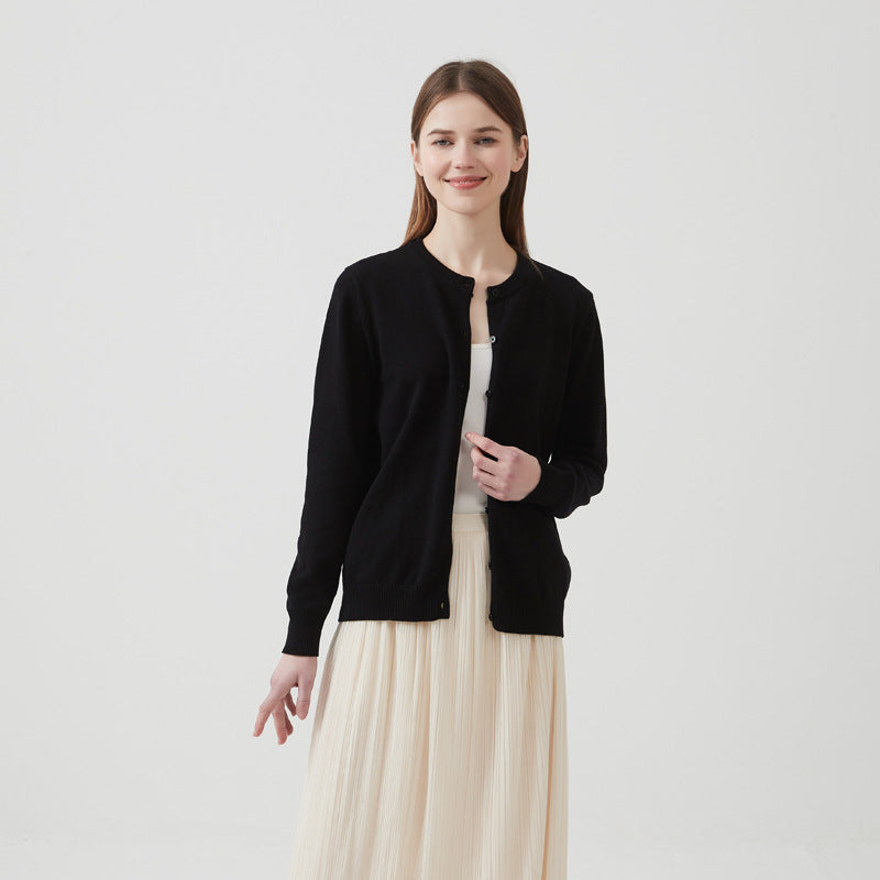Knitted pure cotton cardigan