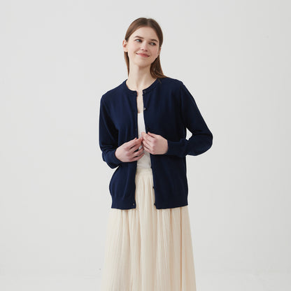 Knitted pure cotton cardigan