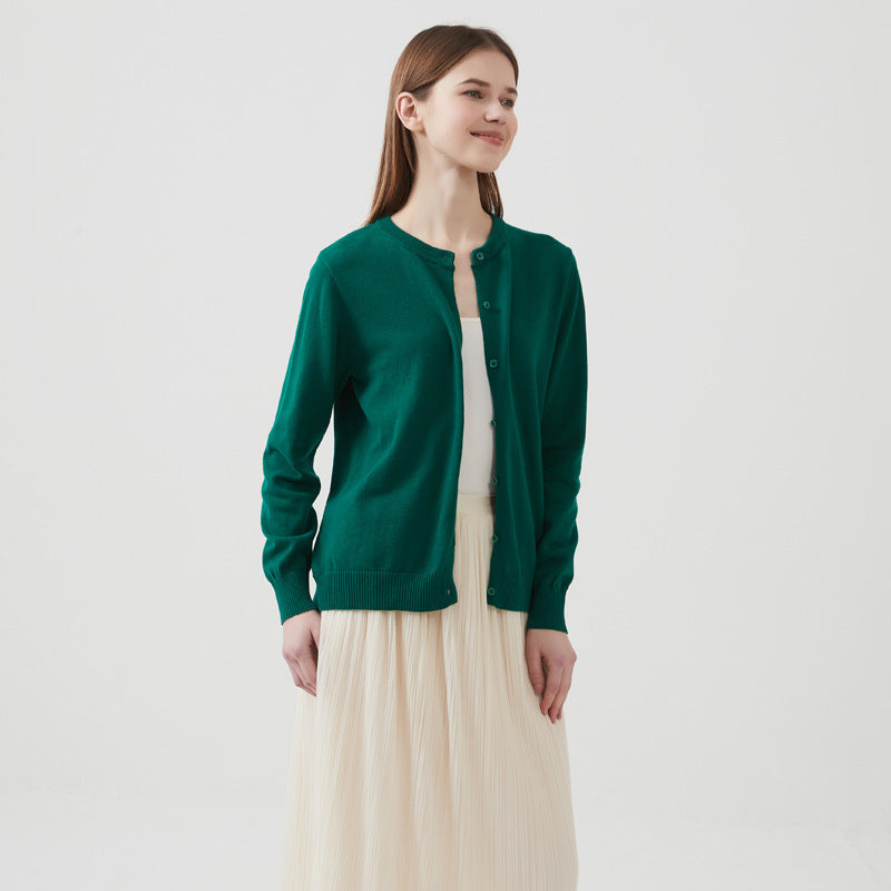Knitted pure cotton cardigan