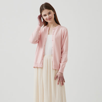 Knitted pure cotton cardigan