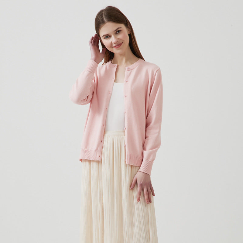 Knitted pure cotton cardigan
