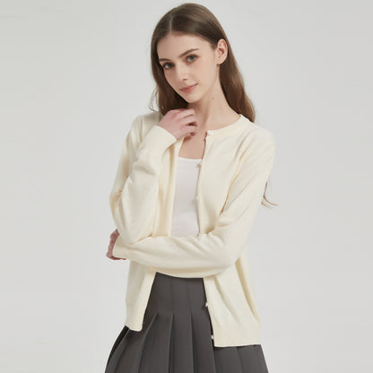 Knitted pure cotton cardigan