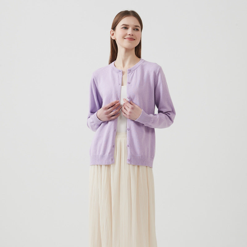 Knitted pure cotton cardigan