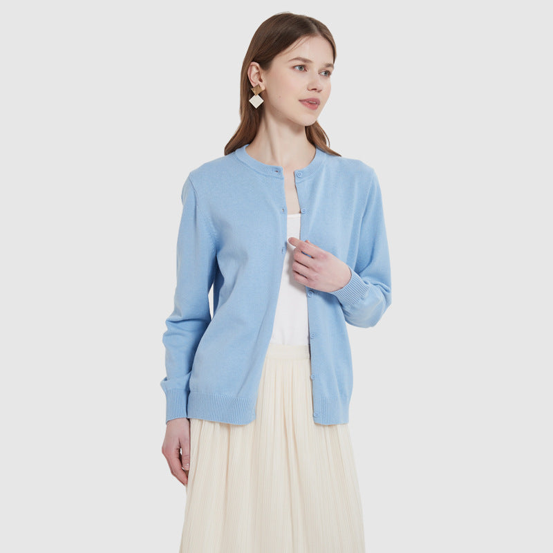 Knitted pure cotton cardigan