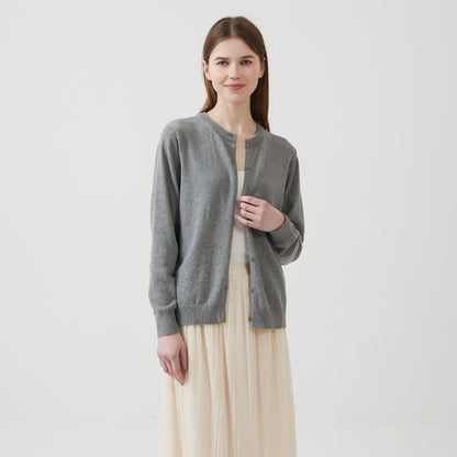 Knitted pure cotton cardigan