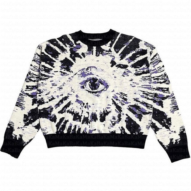 Knitted round neck sweater
