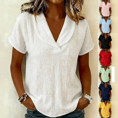 Knitted short-sleeved top