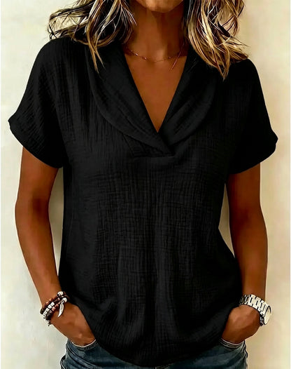 Knitted short-sleeved top